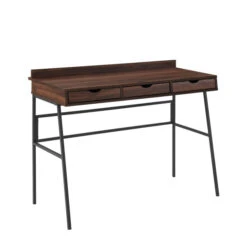 Walker Edison 42' Dark Walnut 3-Drawer Desk With Angled Front -Home Decor Shop c564020e2d717c6e5ea6c5bc49bf2182b4a8e287