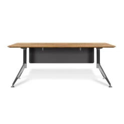 Unique Modern Zebrano 71" Executive Office Desk With Chrome Base