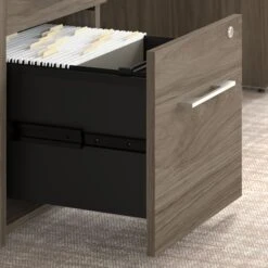 72" L-Shaped Modern Executive Desk With Drawers In Modern Hickory -Home Decor Shop d2613259110d2e31ff326bb99682f552217ec38d