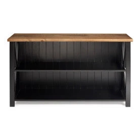 Walker Edison 52" Black & Rustic Oak Solid Wood Farmhouse Credenza 2 Walker Edison 52" Black & Rustic Oak Solid Wood Farmhouse Credenza - Image 2