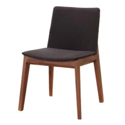 Walnut Guest Or Conference Chairs With Black Padded Seat (Set Of 2)