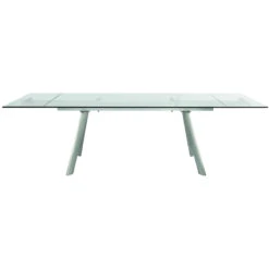 71" - 102" Premium Glass Conference Table With Brushed Stainless Legs