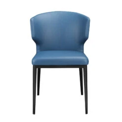 Finely-Crafted Padded Steel Blue Guest Or Conference Chair (Set Of 2)