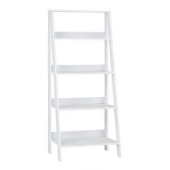 Walker Edison 55" White Ladder Bookshelf