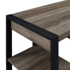 Walker Edison 60" Gray Woodgrain Executive Desk With Built-in Shelving -Home Decor Shop ee35ed4e1de6a8d0dbf1be28518594905be370bc