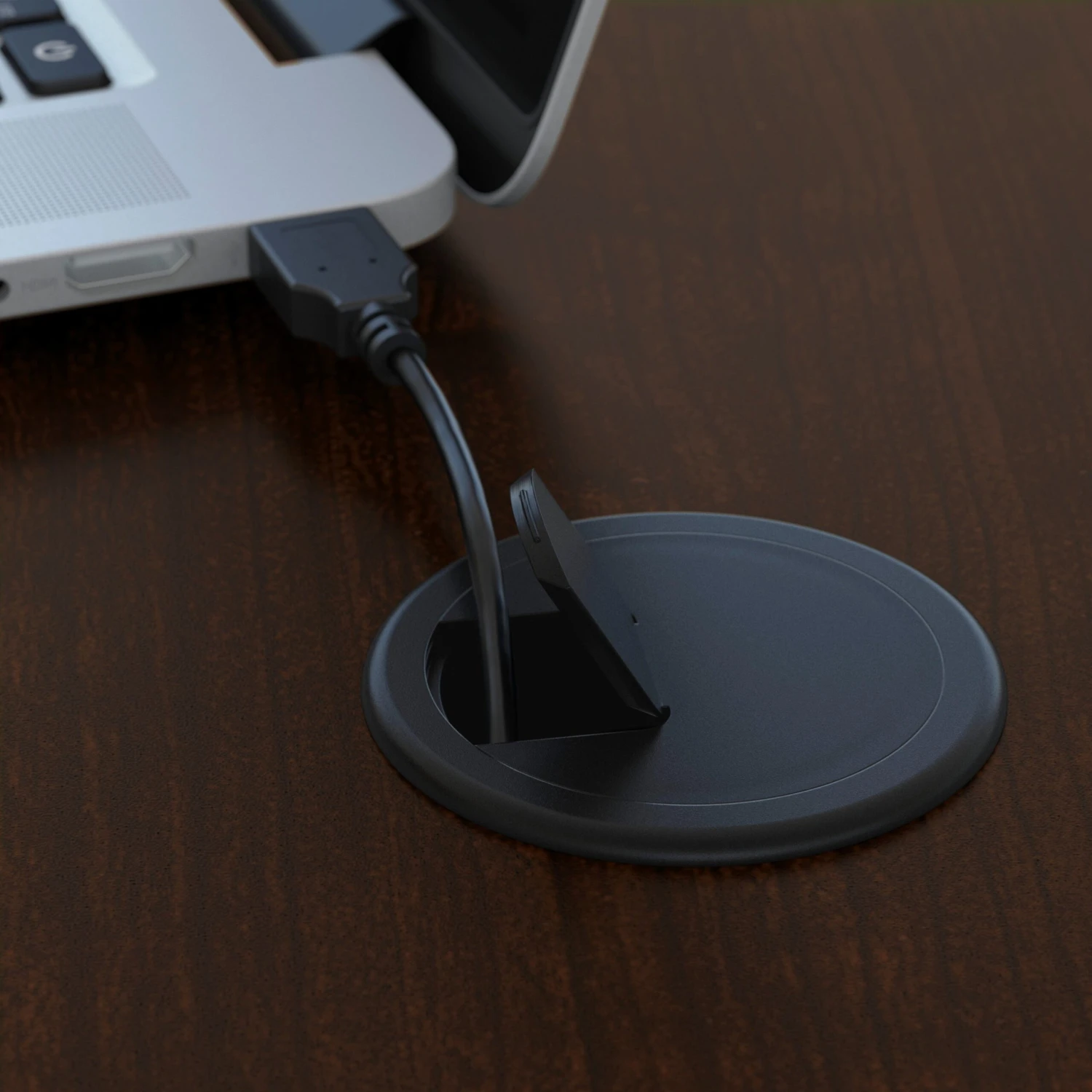 72" Minimalistic Office Desk In Mocha Cherry 3 72" Minimalistic Office Desk In Mocha Cherry - Image 3