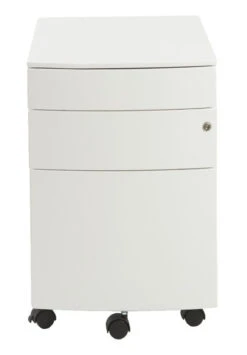 Premium White Mobile File Cabinet With Lock From Euro Style