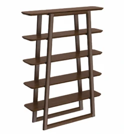 Solid Bamboo Bookshelf In Black Walnut Finish