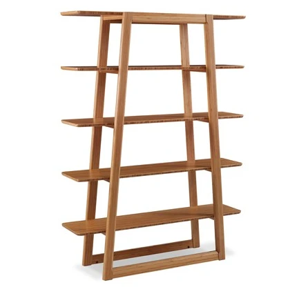 Solid Bamboo Bookshelf In Caramel Finish 1 Solid Bamboo Bookshelf In Caramel Finish
