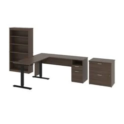 72" L-Shaped Adjustable 3-Piece Desk Set In Antigua -Home Decor Shop gsQiB784iuXvsO4uP6qYk2g2BTb74jTL