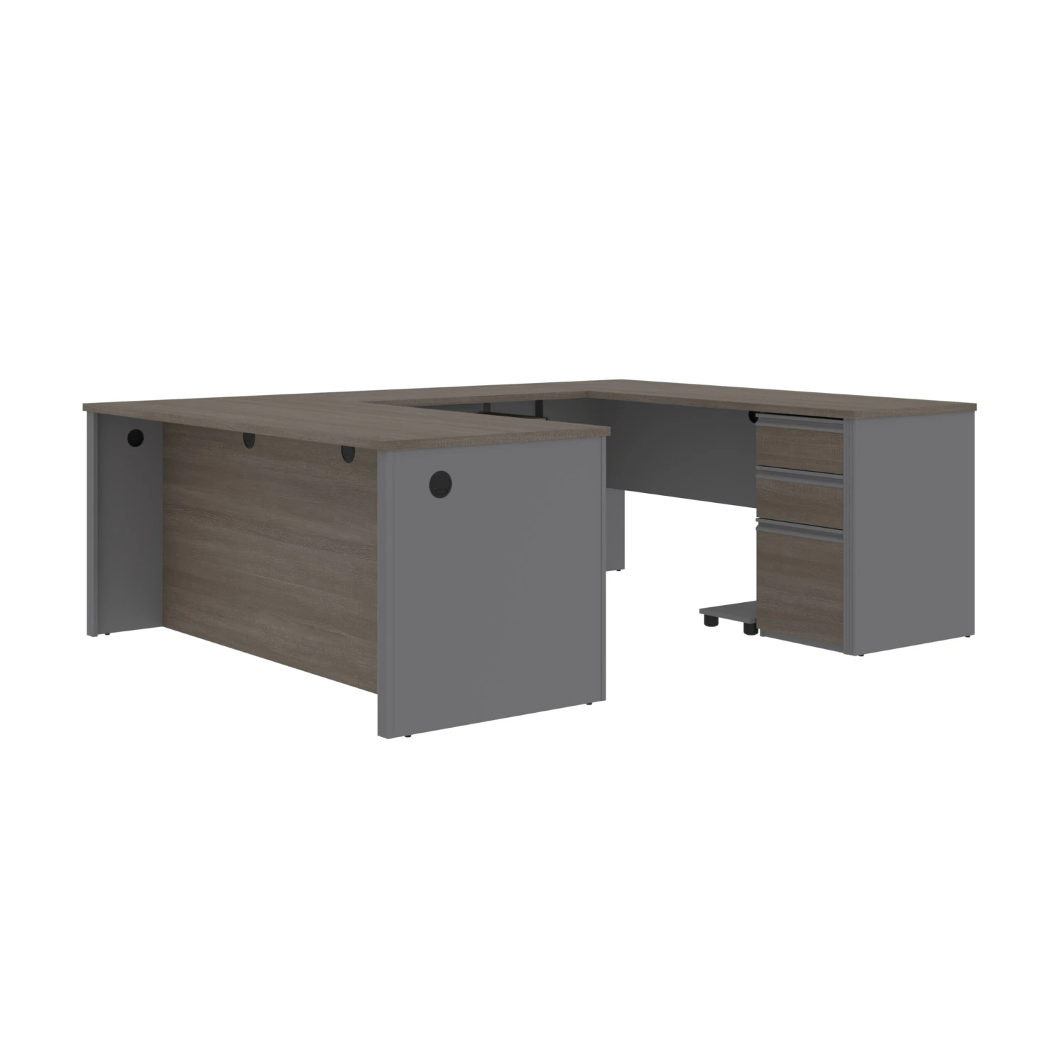 Bark Gray And Slate Premium U-shaped Desk 3 Bark Gray And Slate Premium U-shaped Desk - Image 3