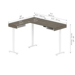 71" Adjustable Walnut Gray And White L-Shaped Standing Desk -Home Decor Shop h3Kh0mq22VQ07hv0nU59XGt3F4k7Ki5K