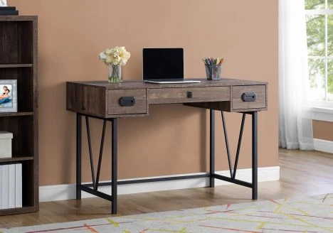 48" Brown Woodgrain Office Desk W/ V Design Base 2 48" Brown Woodgrain Office Desk W/ V Design Base - Image 2