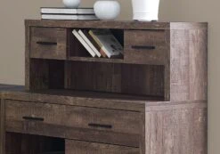 63" Brown Woodgrain L-Shaped Office Desk & Storage Area In One -Home Decor Shop i 7427 f1