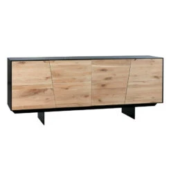Gorgeous 79" Credenza With Asymmetrical Oak Doors