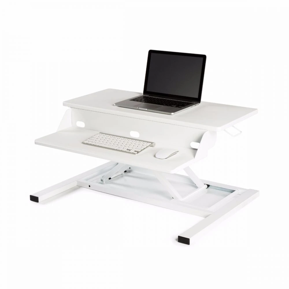 Luxor Sleek White Desk Riser W/ Pneumatic Lift 2 Luxor Sleek White Desk Riser W/ Pneumatic Lift - Image 2