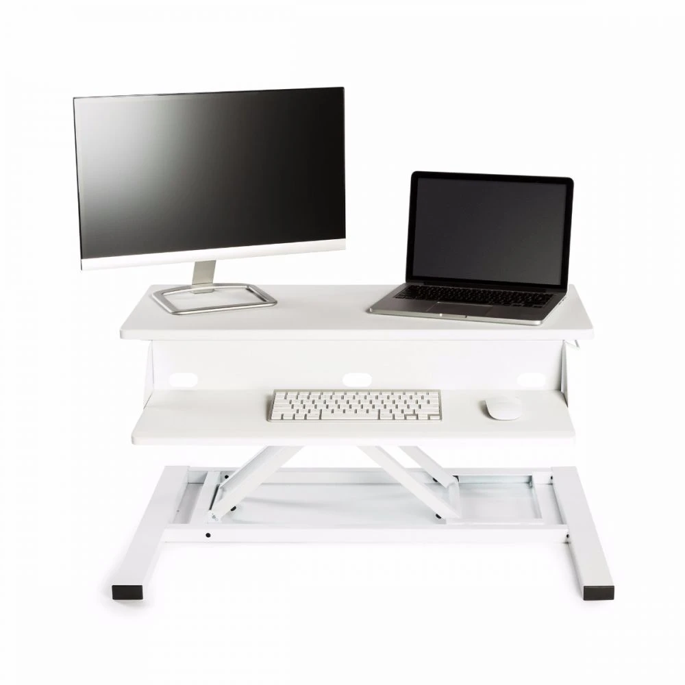 Luxor Sleek White Desk Riser W/ Pneumatic Lift 5 Luxor Sleek White Desk Riser W/ Pneumatic Lift - Image 5