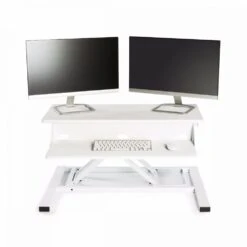 Luxor Sleek White Desk Riser W/ Pneumatic Lift 12 Luxor Sleek White Desk Riser W/ Pneumatic Lift -Home Decor Shop lvluppro32 wh level up 32 pro standing desk converter white front propped raised 3