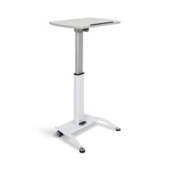 Luxor White Adjustable Lectern W/ Pneumatic Foot Pedal -Home Decor Shop lx pdj wh pneumatic height adjustable lectern white top angled raised 4
