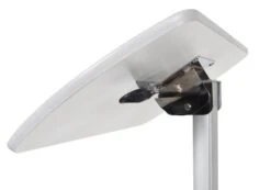 Luxor White Adjustable Lectern W/ Pneumatic Foot Pedal -Home Decor Shop lx pdj wh pneumatic height adjustable lectern white top handle close up 8