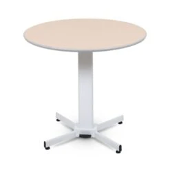 Luxor Classic 36" Round Tan Meeting Table W/ Pneumatic Lift