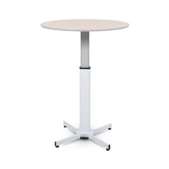 Luxor Classic 36" Round Tan Meeting Table W/ Pneumatic Lift -Home Decor Shop lx pnadj round pneumatic adjustable round pedestal table raised 6