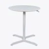 Luxor Classic 36" Round White Meeting Table W/ Pneumatic Lift