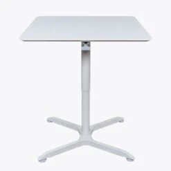 Luxor Classic 36" Square White Meeting Table W/ Pneumatic Lift