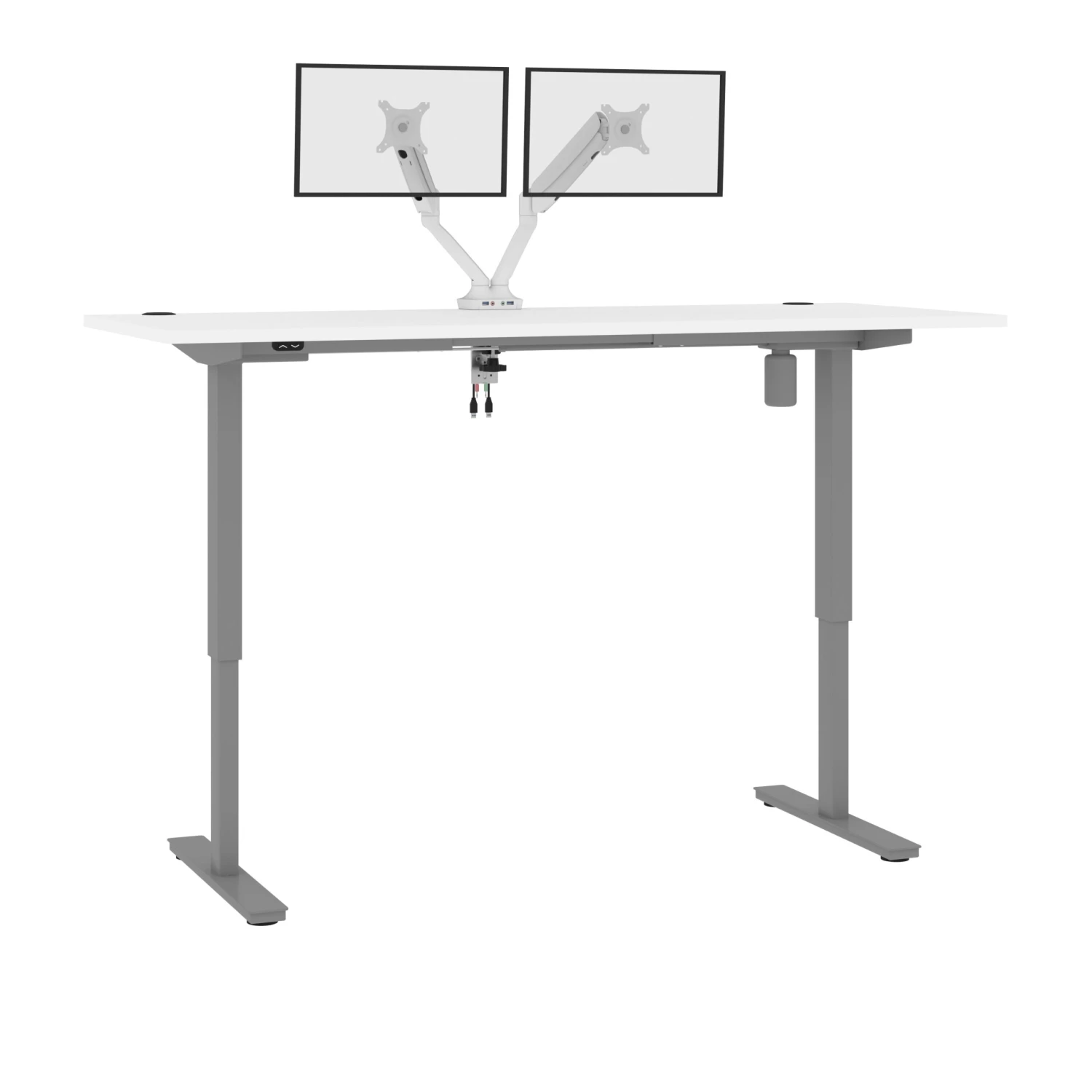 72" Dual Monitor Adjustable Desk In White 4 72" Dual Monitor Adjustable Desk In White - Image 4