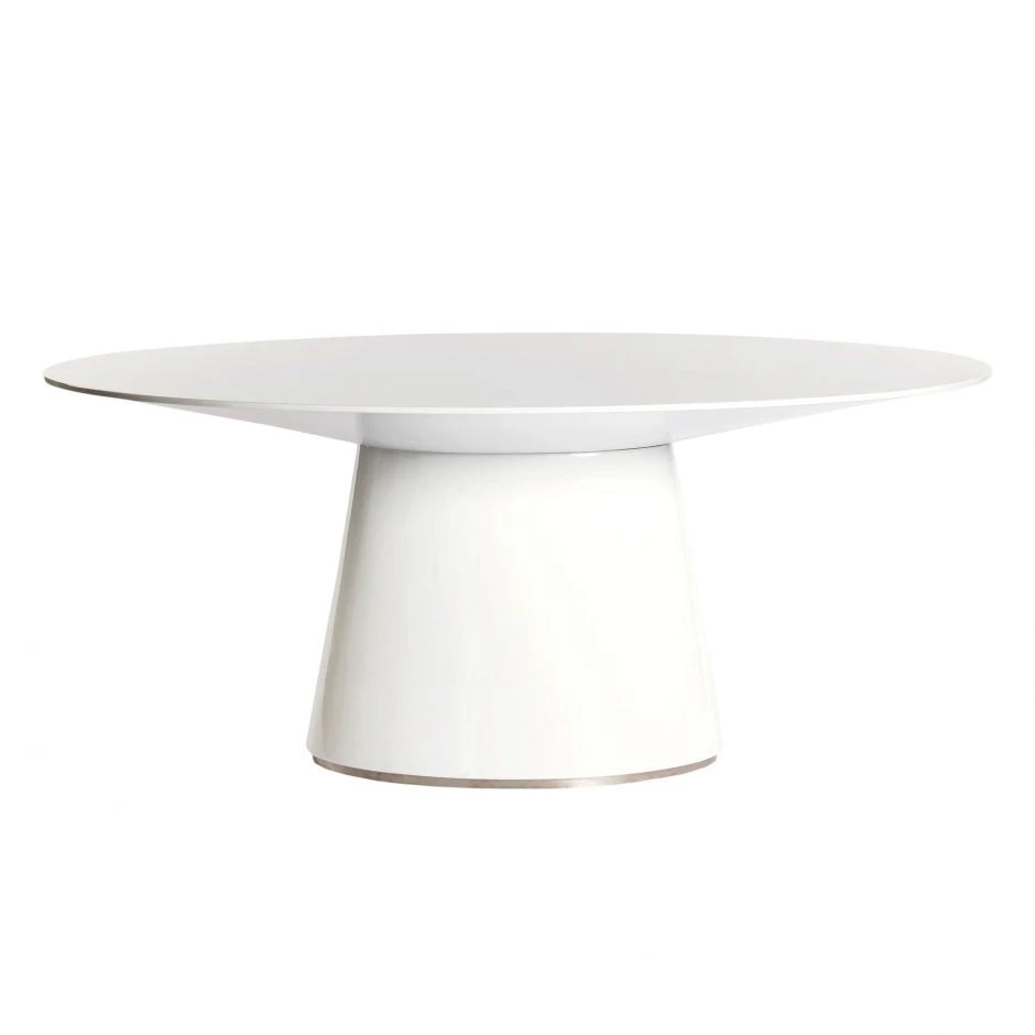 White Oval Meeting Table With Wide Base 1 White Oval Meeting Table With Wide Base