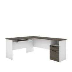 White & Walnut Gray Modern L-shaped Desk -Home Decor Shop ozZ43wFe6R218Q026jklQu9B9k5iStwu