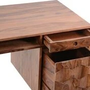 Elegant 53" Solid Wood Office Desk With Unique Patterned Drawer Fronts 8 Elegant 53" Solid Wood Office Desk With Unique Patterned Drawer Fronts - Image 8