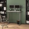 48" Twin Monitor Adjustable Desk In White/Gray