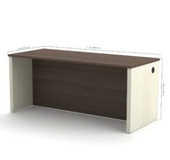 71" Executive Desk In White Chocolate & Antigua Finish -Home Decor Shop prestige white chocolat antigua 99400 52 1
