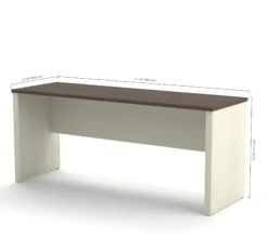 71" Narrow Desk In White Chocolate & Antigua Finish -Home Decor Shop prestige white chocolat antigua 99612 52 1