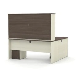 Premium L-shaped Desk With Hutch In White Chocolate & Antigua -Home Decor Shop prestige white chocolat antigua 99852 52 2