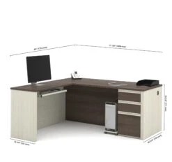 White Chocolate & Antigua Premium L-shaped Desk -Home Decor Shop prestige white chocolat antigua 99860 52 1