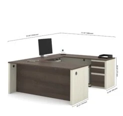 White Chocolate & Antigua Premium U-shaped Desk -Home Decor Shop prestige white chocolat antigua 99871 52 1