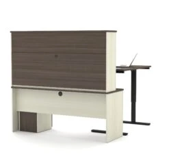 White & Antigua Desk/Hutch With Included Height-Adjustable Side -Home Decor Shop prestige white chocolat antigua 99886 52 2