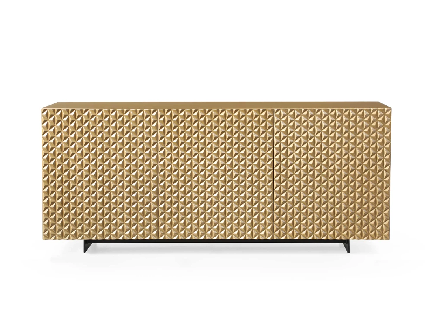 70" Gloss Gold Credenza With Textured Front 2 70" Gloss Gold Credenza With Textured Front - Image 2