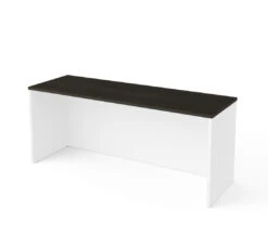Modern 71" Executive Desk In White And Dark Gray