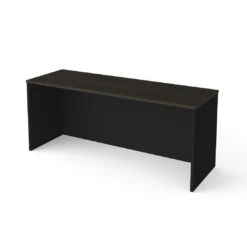 Modern 71" Executive Desk In Black And Dark Gray