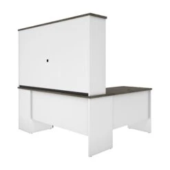 White & Walnut Gray Modern L-shaped Desk With Hutch 14 White & Walnut Gray Modern L-shaped Desk With Hutch -Home Decor Shop pyz9DS4rtxy24gaN5Y0E9pzAPrGWM6Ms