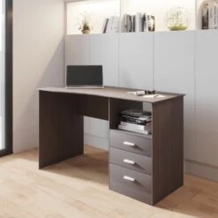 51" Modern Desk In Wenge Woodgrain