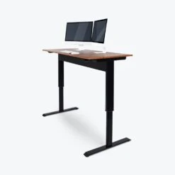 Luxor 48" Wood Veneer Standing Office Desk W/ Pneumatic Lift 10 Luxor 48" Wood Veneer Standing Office Desk W/ Pneumatic Lift -Home Decor Shop spn48f bk tk 48in pneumatic adjustable height standing desk black frame teak top angled propped raised base