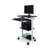 Luxor 30" Black & White Mobile Adjustable Workstation Or Office Desk