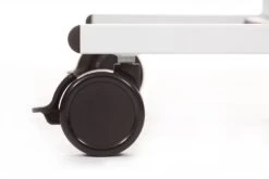 Luxor 30" Black & White Mobile Adjustable Workstation Or Office Desk -Home Decor Shop stand ws30 adjustable stand up workstation three shelf black shelf white frame caster 2