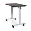 Luxor 48" Sit-Stand Black Oak Office Desk W/ Wheels