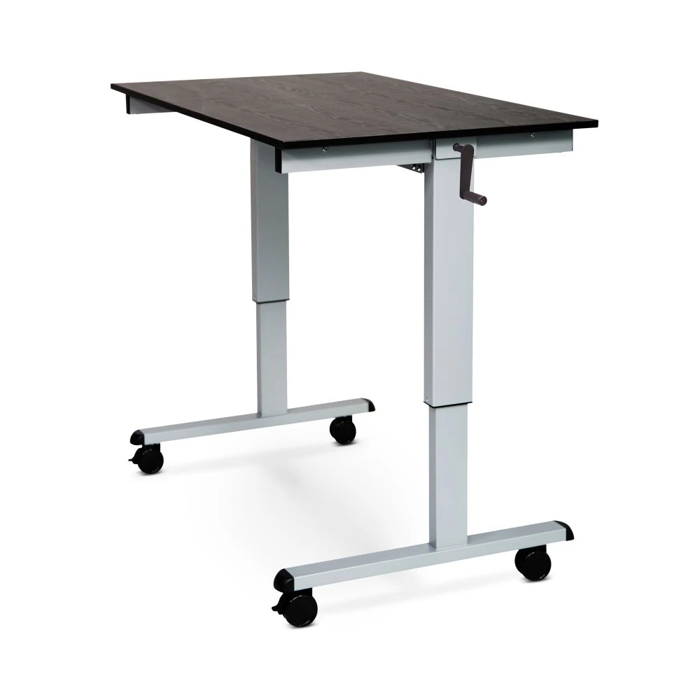 Luxor 59" Sit-Stand Black Oak Office Desk W/ Wheels 1 Luxor 59" Sit-Stand Black Oak Office Desk W/ Wheels