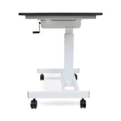 Luxor 40" Mobile Single-Column Sit-Stand Workstation Or Desk -Home Decor Shop standup sc40 wb 40in single column crank stand up desk white frame black top side lowered 4